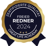 Siegel Freier Redner 2024 by GreatLife.Academy